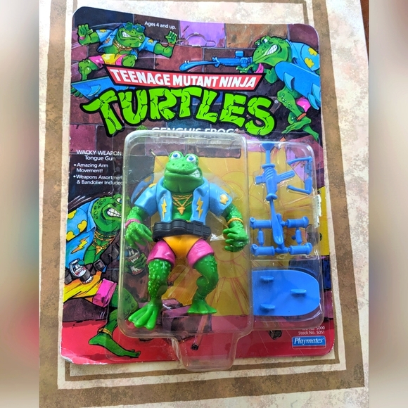 Vintage TEENAGE MUTANT NINJA TURTLES GENGHIS FROG SEALED PLAYMATES TMNT